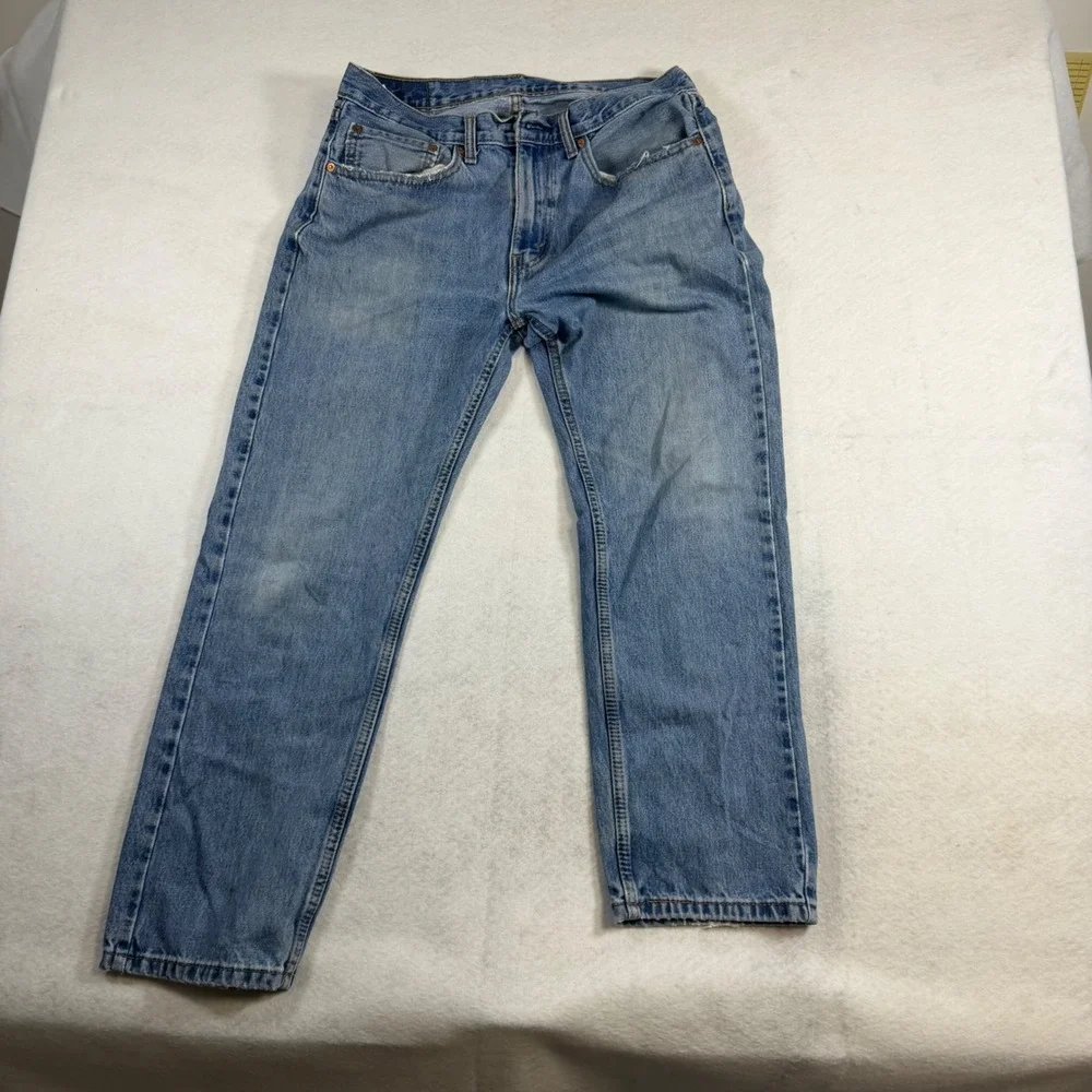 Levis 505 Regular Fit Straight Leg Blue Denim Jeans Mens 34x29 Medium Wash